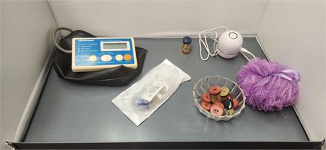Digital Blood Pressure Monitor & Wood Buttons & Split Rivets & Misc. Items