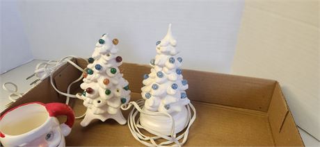 Vintage Christmas Trees & Santa Mug