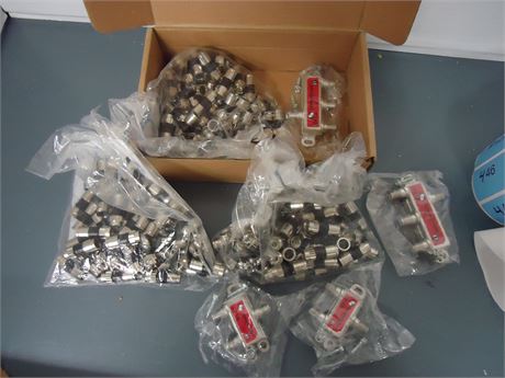 150 Pcs. Cable Ends. 2 Way Splitters & 3 Way Splitters