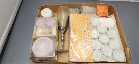 Tea Light Candles & Angel Wine Glass