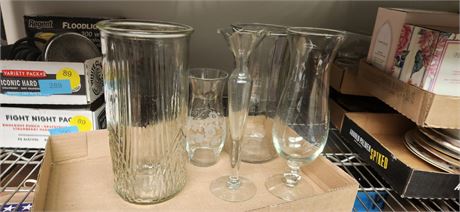 Various Glass Flower Vases