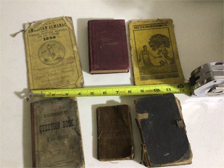 1856 Rare Vintage Farmers Almanac and Other Old Books