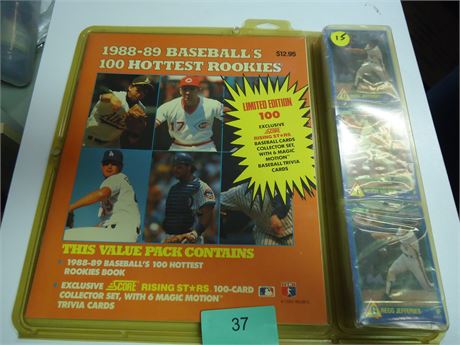 1988-1989 Baseball's 100 Hottest Rookies Book & 6 Magic Motion Trivia Cards