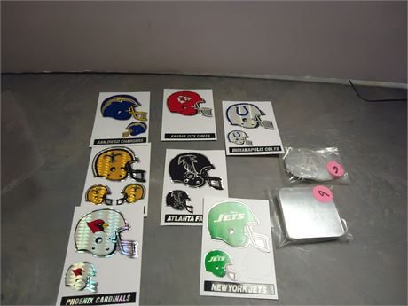 NFL Prism Helmet Sticker Cards & White Socks Collectibles