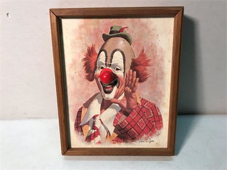 Vintage Arthur Sarnoff Music Box Ringo the Clown Picture Framed