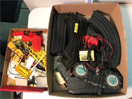 Flat of Vintage Tyco Slot Car Track