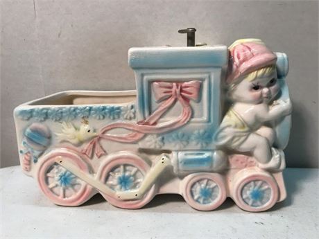 MCM Rubens Ceramic Train Planter Musical