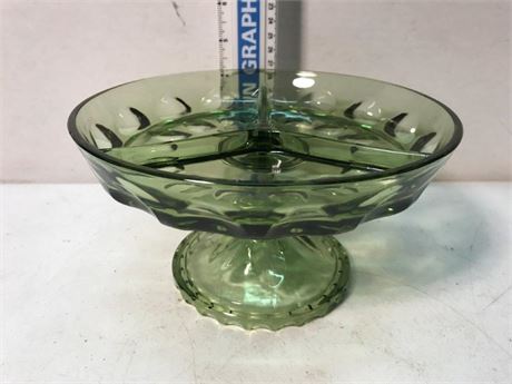 Hazel Atlas Pedestal Divided Dish