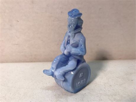 1982 Mosser Glass Clown "Von" Blue Opalescent