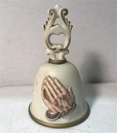 Vintage Homco Bisque Praying Hands Bell