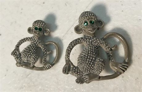 Gerry's Enamel Monkey Brooches