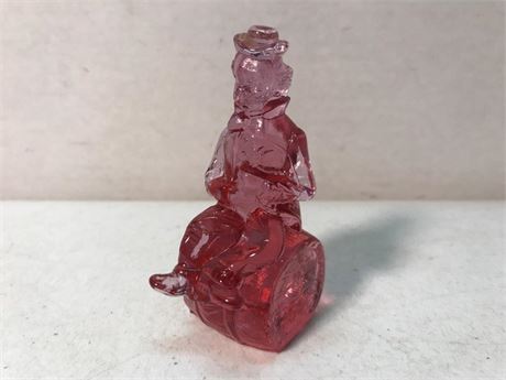 1982 Mosser Glass Clown "Whity" Pink Cranberry