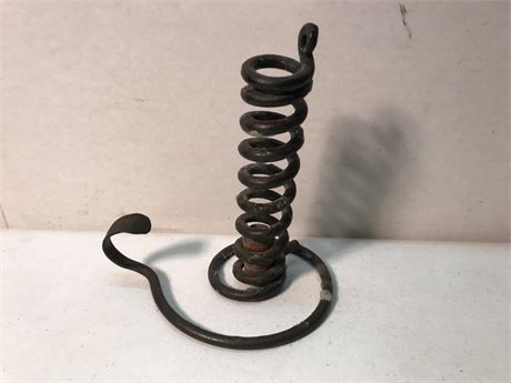 Vintage Wrought Cast Iron Courting Spiral Candle Holder
