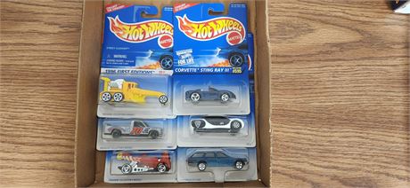 Six vintage hot wheels