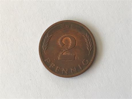 1976D Germany 2 Pfennig