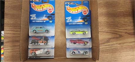 Six vintage hot wheels