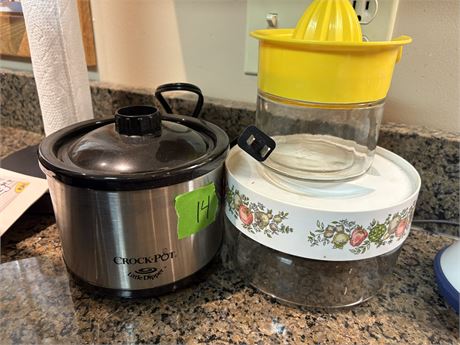 Mini Crock Pot, Juicer, Canister