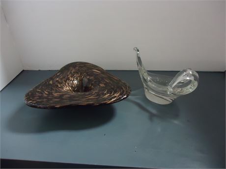 2 Art Deco Glass Pieces. Unmarked
