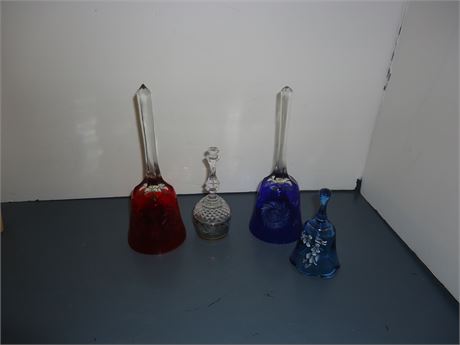 Glass Bells. Some Are Etched Glass. Unmarked