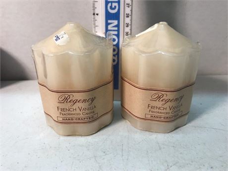 2 New Regency French Vanilla Scented Candles