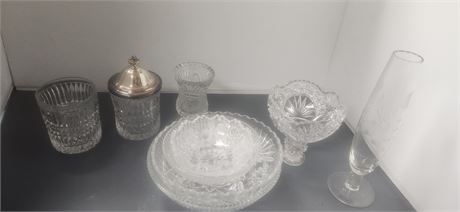 lot of clear glassware