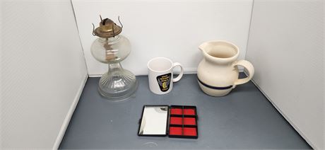 Oil Lamp & Misc. Items