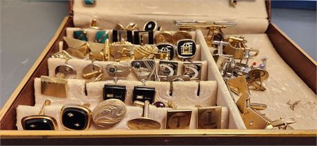 Vintage Cuff Links & Jewelry Box