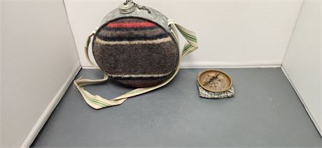 Vintage Beanbag Ashtray & Canteen