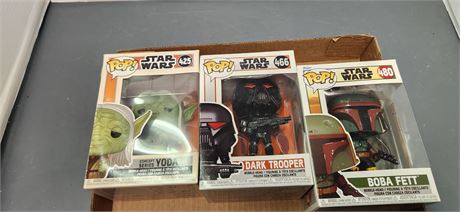 3 Star Wars Funko Pop Figures