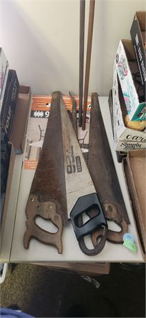 3 Hand Saws & Metal Bars