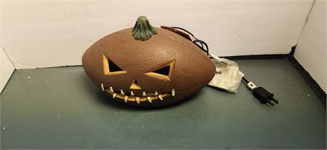 Illuminated Jack-O-Lantern Football Halloween Decoration. WORKS