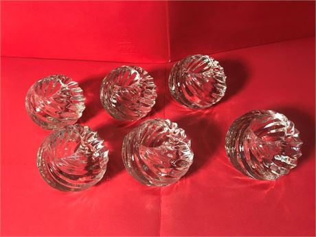6 Glass Swirl Votive Candle Holders