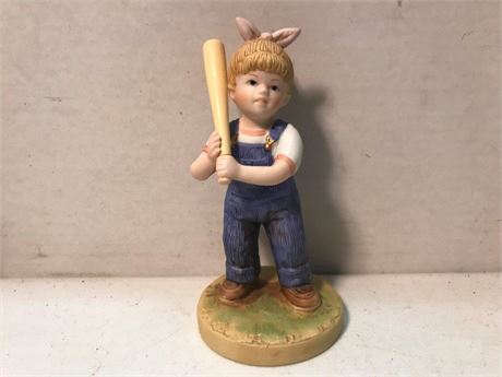 1985 Denim Days Lets Play Ball by Homco (Girl)