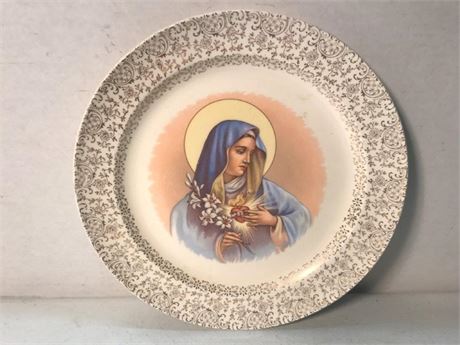 1940's Virgin Mary-Madonna- Sacred Heart Plate