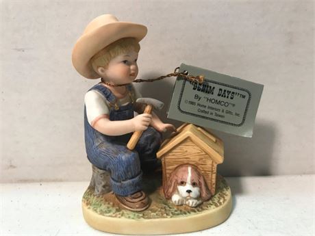1985 Denim Days Puppy Love by Homco (Boy)