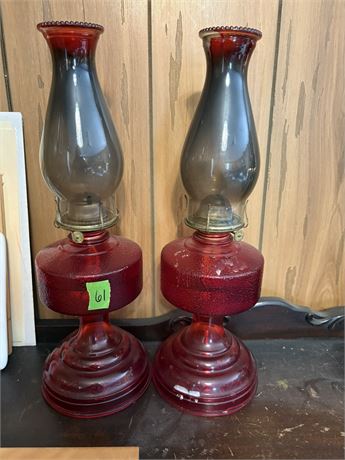 Vitage Red Oil Lamps (2)