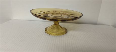Amber Thumbprint Cake Plate