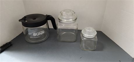 Coffee carafe, storage containers