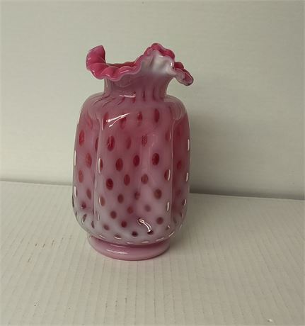 Fenton Cranberry Opalescent Vase