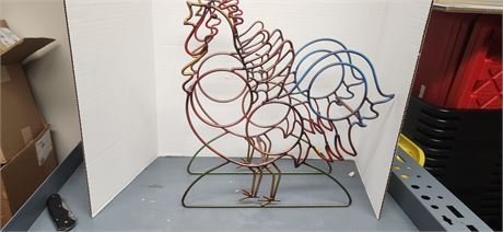Wire Rooster Wine Bottle Holder