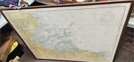 Wood Framed Large Map