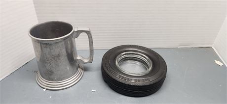 Goodyear Tire Ashtray & Duratale By Leonard Cup