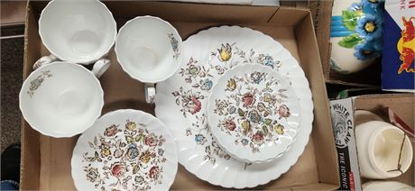 Staffordshire Bouquet Plates & Cups