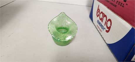 Green Stretched Pulled Feather Vase