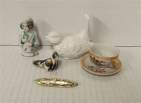 Tea Cup & Saucer Set & Misc. Glassware Collectibles