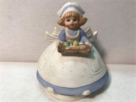 Vintage Price Sticker Rotating Nurse Musical