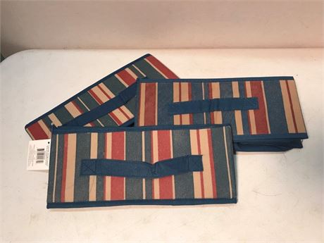 3 Striped Collapsible Storage Containers