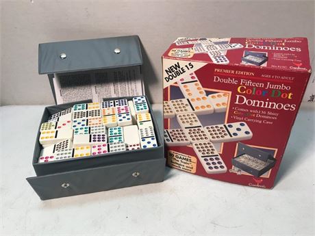 Double Fifteen Jumbo Color Dots Dominoes