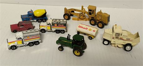 Vintage Shell Toy Trucks & Jown Deer Tractor & Misc. Toy Trucks