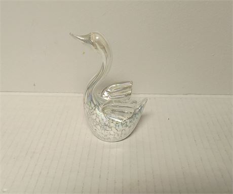 Art Deco Glass Swan